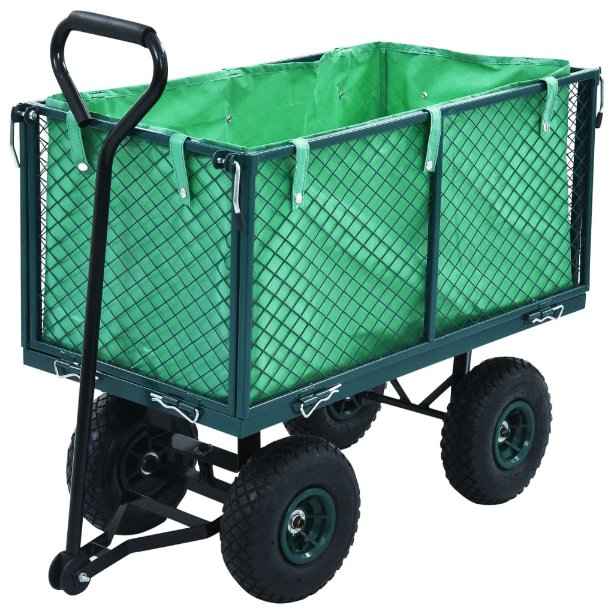 vidaXL Carrinho de mão de jardim 250 kg verde